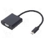 Cablu D-Sub 15pin HD soclu, USB C mufa, USB 3.1, lungime 0.23m, {{Culoare izolaţie}}, QOLTEC - 50376