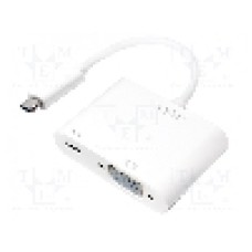 Cablu D-Sub 15pin HD soclu, USB C mufa, USB C Power Delivery, USB 3.0, lungime 140mm, {{Culoare izolaţie}}, LOGILINK - UA0259