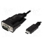 Cablu D-Sub 9pin mufa, USB C mufa, USB 1.1, USB 2.0, lungime 1.2m, negru, LOGILINK - AU0051