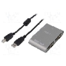 Cablu D-Sub 9pin mufa x4, USB B soclu, USB 1.1, USB 2.0, lungime {{Lungime cablu}}, {{Culoare izolaţie}}, LOGILINK - AU0032