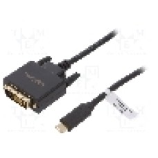 Cablu DVI-D (24+1) tata, la USB type C, tata, lungime 3m,negru, LOGILINK, UA0332, T146001