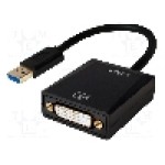 Cablu DVI-I (24+5) soclu, USB A mufa, USB 2.0, USB 3.0, lungime {{Lungime cablu}}, {{Culoare izolaţie}}, LOGILINK - UA0232