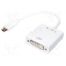 Cablu DVI-I (24+5) soclu, USB C mufa, HDCP 1.3, USB 3.0, lungime 140mm, {{Culoare izolaţie}}, LOGILINK - UA0245A