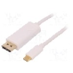 Cablu DisplayPort mufa, USB C mufa, DisplayPort 1.2, HDCP, USB 3.0, lungime 1m, {{Culoare izolaţie}}, QOLTEC - 50412