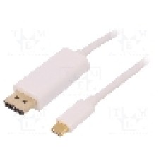 Cablu DisplayPort mufa, USB C mufa, DisplayPort 1.2, HDCP, USB 3.0, lungime 1m, {{Culoare izolaţie}}, QOLTEC - 50412