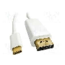 Cablu DisplayPort mufa, USB C mufa, DisplayPort 1.2, HDCP, USB 3.0, lungime 2m, {{Culoare izolaţie}}, QOLTEC - 50413