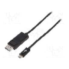 Cablu DisplayPort mufa, USB C mufa, USB 3.1, lungime 1.2m, negru, Goobay - 55984
