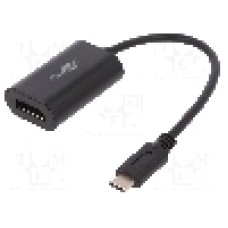 Cablu DisplayPort soclu, USB C mufa, USB 3.0, lungime 0.2m, negru, Goobay - 38530