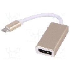 Cablu DisplayPort soclu, USB C mufa, USB 3.1, lungime 0.15m, {{Culoare izolaţie}}, AKYGA - AK-AD-56