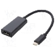 Cablu DisplayPort soclu, USB C mufa, USB 3.1, lungime 0.23m, {{Culoare izolaţie}}, QOLTEC - 50377