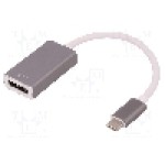 Cablu DisplayPort soclu, USB C mufa, USB 3.1, lungime 200mm, {{Culoare izolaţie}}, QOLTEC - 50429
