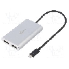Cablu DisplayPort soclu x2, USB 3.0, lungime 0.45m, {{Culoare izolaţie}}, Goobay - 55226