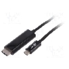 Cablu HDMI mufa, USB C mufa, High Speed, lungime 1.8m, {{Culoare izolaţie}}, Goobay - 77528