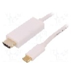 Cablu HDMI mufa, USB C mufa, USB 3.1, lungime 1m, {{Culoare izolaţie}}, QOLTEC - 50414