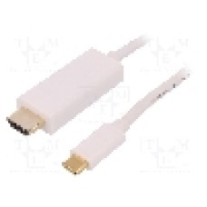 Cablu HDMI mufa, USB C mufa, USB 3.1, lungime 1m, {{Culoare izolaţie}}, QOLTEC - 50414