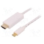 Cablu HDMI mufa, USB C mufa, USB 3.1, lungime 2m, {{Culoare izolaţie}}, QOLTEC - 50415