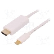 Cablu HDMI mufa, USB C mufa, USB 3.1, lungime 2m, {{Culoare izolaţie}}, QOLTEC - 50415