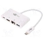 Cablu HDMI soclu, RJ45 soclu, USB A soclu, USB C mufa, USB C Power Delivery, USB 3.0, lungime 0.15m, {{Culoare izolaţie}}, Goobay - 62105