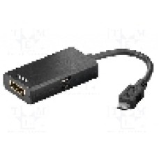 Cablu HDMI soclu, USB B micro mufa, USB 2.0, lungime 0.06m, negru, Goobay - 31962