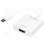 Cablu HDMI soclu, USB C mufa, HDCP 1.3, HDMI 1.4, USB 3.0, lungime 140mm, {{Culoare izolaţie}}, LOGILINK - UA0236A