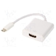 Cablu HDMI soclu, USB C mufa, USB 3.1, lungime 0.15m, {{Culoare izolaţie}}, AKYGA - AK-AD-53