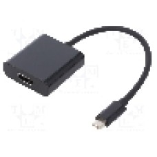Cablu HDMI soclu, USB C mufa, USB 3.1, lungime 0.23m, {{Culoare izolaţie}}, QOLTEC - 50375
