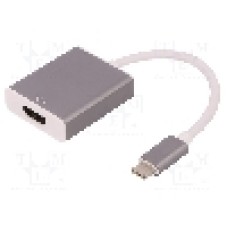 Cablu HDMI soclu, USB C mufa, USB 3.1, lungime 182mm, {{Culoare izolaţie}}, QOLTEC - 50427