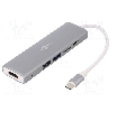 Cablu HDMI soclu, microSD, USB A soclu x2, USB C mufa, USB C soclu, USB 3.0, lungime {{Lungime cablu}}, {{Culoare izolaţie}}, Goobay - 45850