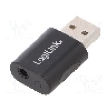 Cablu Jack 3,5mm soclu, USB A mufa, USB 2.0, lungime {{Lungime cablu}}, negru, LOGILINK - UA0299