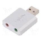 Cablu Jack 3,5mm soclu x2, USB A mufa, USB 2.0, lungime {{Lungime cablu}}, argintiu, LOGILINK - UA0298