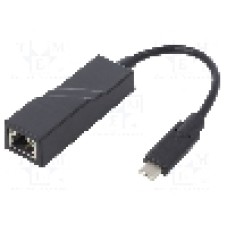Cablu RJ45 soclu, USB C mufa, USB 3.1, lungime 0.2m, {{Culoare izolaţie}}, QOLTEC - 50378
