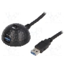 Cablu USB A mufa, USB A soclu, USB 1.1, USB 2.0, USB 3.0, lungime 1.5m, negru, Goobay - 95918