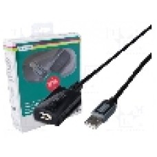 Cablu USB A mufa, USB A soclu, USB 2.0, lungime 10m, {{Culoare izolaţie}}, DIGITUS - DA-73100-1