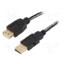 Cablu USB A mufa, USB A soclu, USB 2.0, lungime 1.8m, {{Culoare izolaţie}}, EDNET - 84189