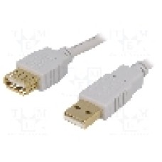 Cablu USB A mufa, USB A soclu, USB 2.0, lungime 1.8m, gri, BQ CABLE - CAB-USB2AAF/1.8G-G