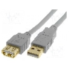 Cablu USB A mufa, USB A soclu, USB 2.0, lungime 1.8m, gri, BQ CABLE - CAB-USBAAF/1.8G