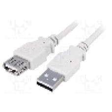 Cablu USB A mufa, USB A soclu, USB 2.0, lungime 1.8m, gri, LOGILINK - CU0010