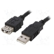 Cablu USB A mufa, USB A soclu, USB 2.0, lungime 1.8m, negru, BQ CABLE - CAB-USBAAF/1.8-BK
