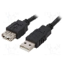 Cablu USB A mufa, USB A soclu, USB 2.0, lungime 3m, negru, BQ CABLE - CAB-USB2AAF/3-BK