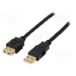 Cablu USB A mufa, USB A soclu, USB 2.0, lungime 3m, negru, BQ CABLE - CAB-USB2AAF/3G-BK