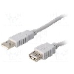 Cablu USB A mufa, USB A soclu, USB 2.0, lungime 5m, gri, BQ CABLE - CAB-USB2AAF/5-GY