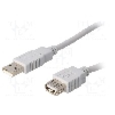 Cablu USB A mufa, USB A soclu, USB 2.0, lungime 5m, gri, BQ CABLE - CAB-USB2AAF/5-GY