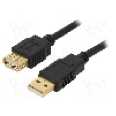 Cablu USB A mufa, USB A soclu, USB 2.0, lungime 5m, negru, BQ CABLE - CAB-USBAAF/5G-BK
