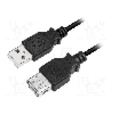Cablu USB A mufa, USB A soclu, USB 2.0, lungime 5m, negru, LOGILINK - CU0012B