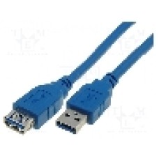 Cablu USB A mufa, USB A soclu, USB 3.0, lungime 1.8m, albastru, VCOM - CU302-018-PB