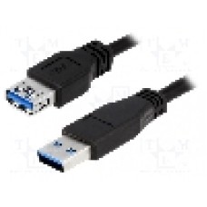 Cablu USB A mufa, USB A soclu, USB 3.0, lungime 2m, negru, LOGILINK - CU0042