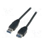 Cablu USB A mufa, USB A soclu, USB 3.0, lungime 3m, negru, ASSMANN - AK-300203-030-S