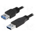 Cablu USB A mufa, USB A soclu, USB 3.0, lungime 3m, negru, LOGILINK - CU0043