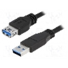 Cablu USB A mufa, USB A soclu, USB 3.0, lungime 3m, negru, LOGILINK - CU0043