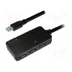 Cablu USB A mufa, USB A soclu x4, USB 1.1, USB 2.0, USB 3.0, lungime 10m, {{Culoare izolaţie}}, LOGILINK - UA0262